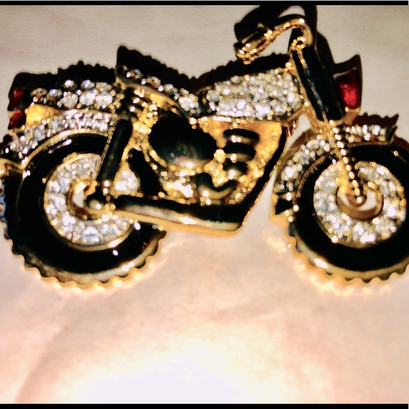 Swarovski crystal motorcycle pin - Picture 6 of 9